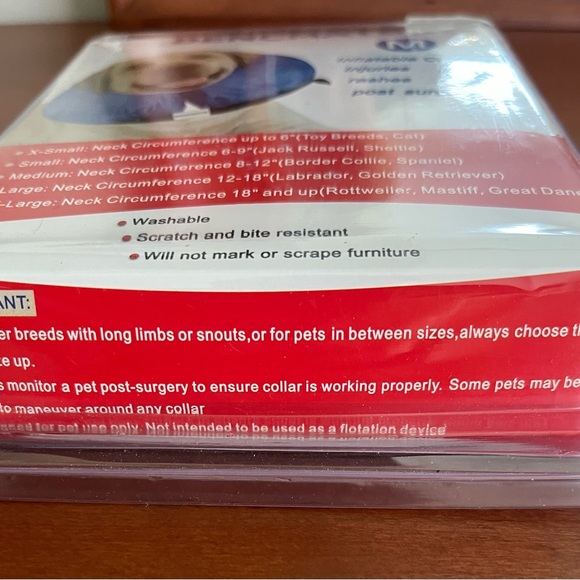 Inflatable Recovery collar for medium dogs. Fits neck 8-12 inches. - Picture 4 of 5